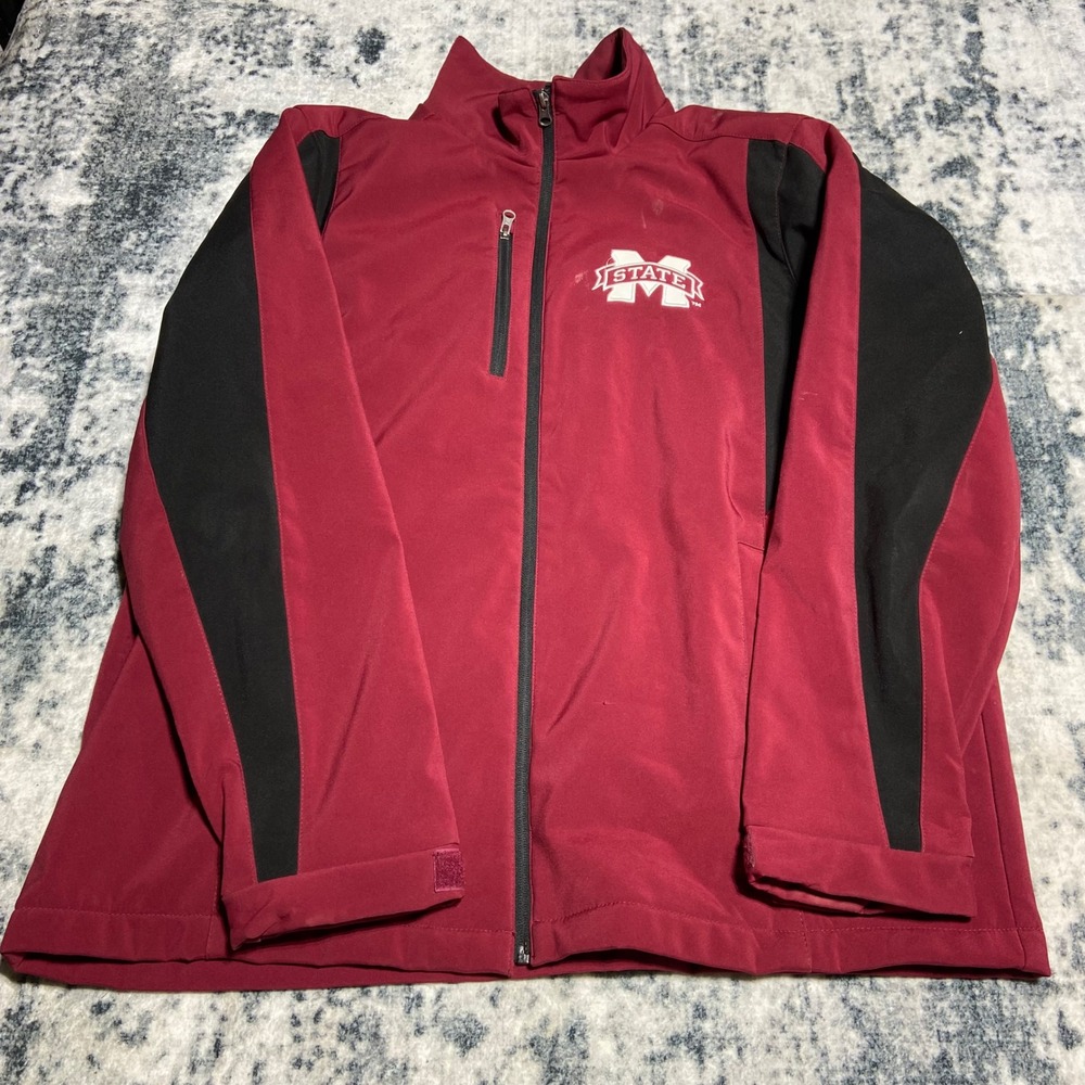 58 Sports Mississippi State Bulldogs Softshell Jacket Mens XL Maroon Full Zip